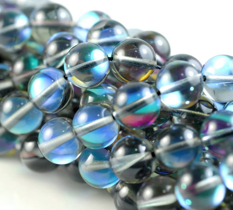 6//8mm Mystic Aura Quartz Gemstone Loose Beads 15inch AAA