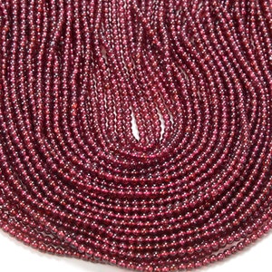 Natural Red Garnet Gemstone Grade AAA Round 2MM 3MM Loose Beads 15 inch Full Strand BULK LOT 1,2,6,12 and 50 (P60)