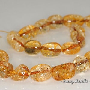 20x14-9x8mm Citrine Quartz Gemstone Nugget Loose Beads 7.5 inch Half Strand LOT 1,2 and 6 (90191308-B15-526)