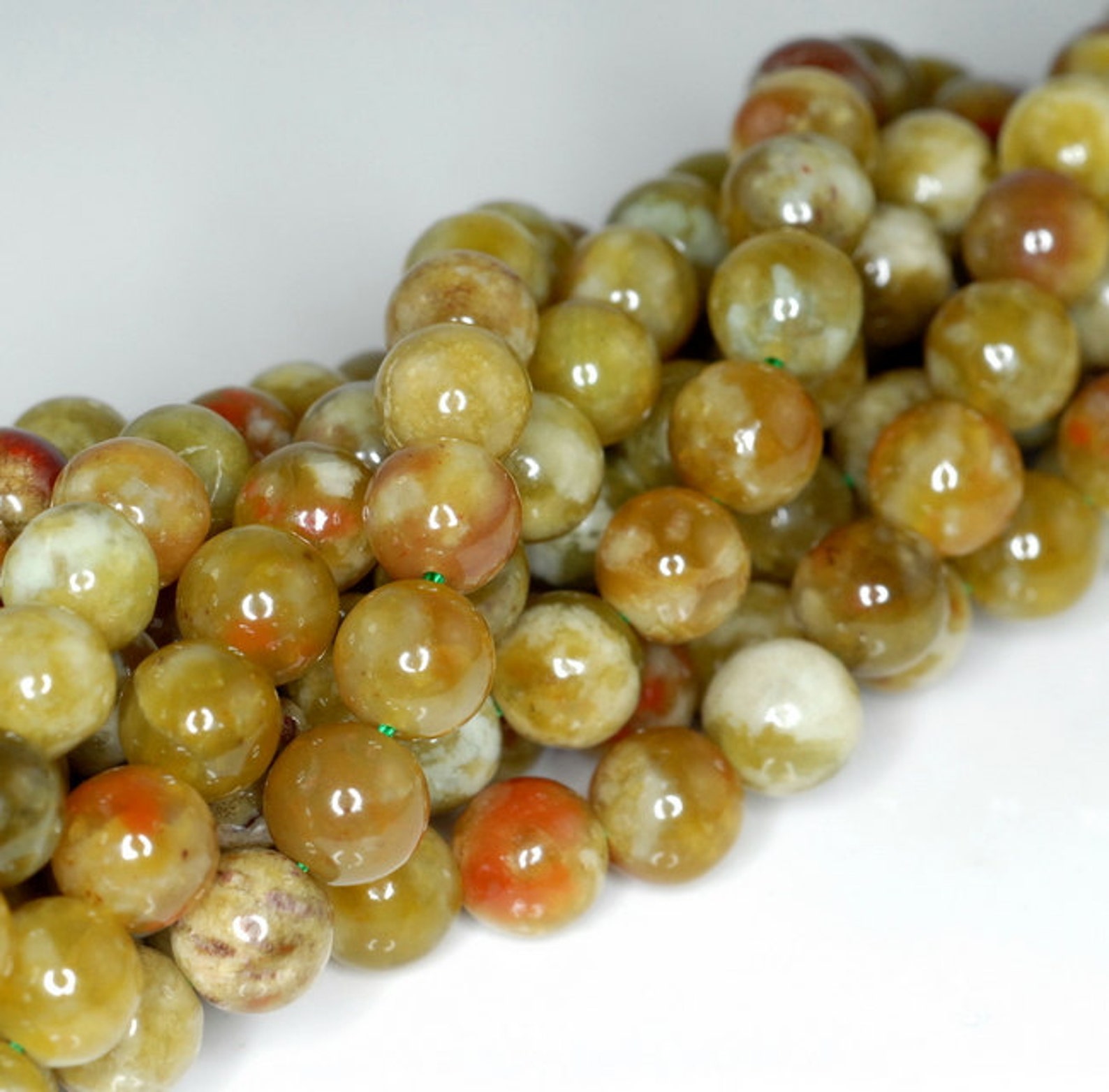 8mm Russian Serpentine Gemstone Grade AAA Green Red Round 8mm Etsy