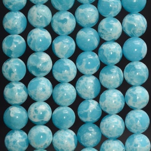 Larimar Quartz Gemstone Synthetic Larimar Grade AAA Sky Blue 4mm 6mm 8mm 10mm 12mm Round Loose Beads BULK LOT 1,2,6,12 and 50 A234 image 4
