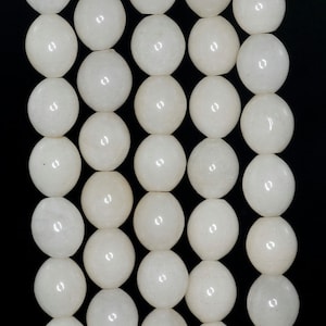 12x10MM White Jade Gemstone Barrel Drum Loose Beads 15.5 inch Full Strand LOT 1,2,6,12 and 50 (90184751-A124)