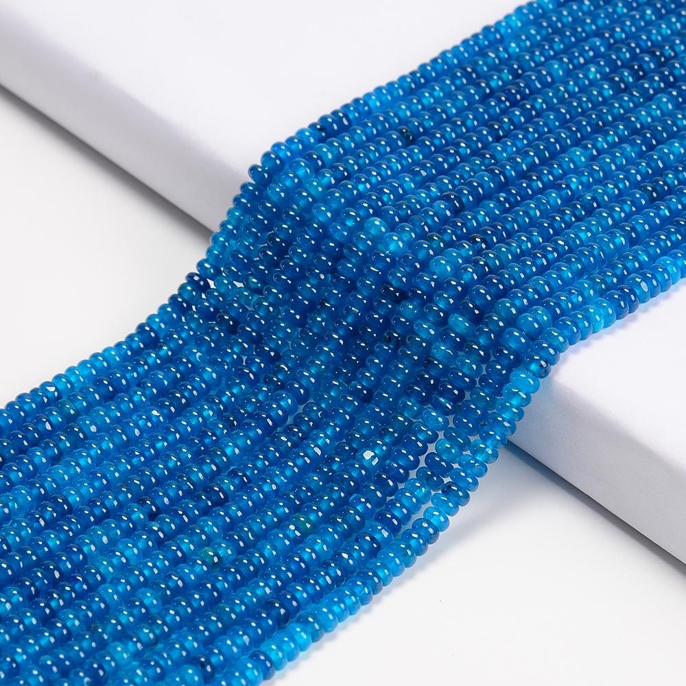 Perline Rotonde In Pietra Preziosa Di Giada Blu Acqua Da 4 Mm, Filo Intero Da 14,5 Pollici (80020065-D616) - Italia - Foto 2