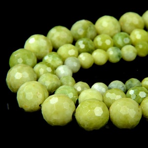 Natural Peridot Jade Gemstone Grade AAA Micro Faceted Round 6MM 8MM 10MM Loose Beads BULK LOT 1,2,6,12 and 50 (D42)