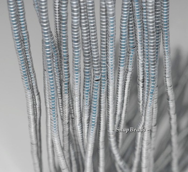2x1mm Silver Hematite Gemstone Heishi Rondelle Slice 2x1mm Loose Beads 16 inch Full Strand LOT 1,2,6,12 and 50 90185682-838