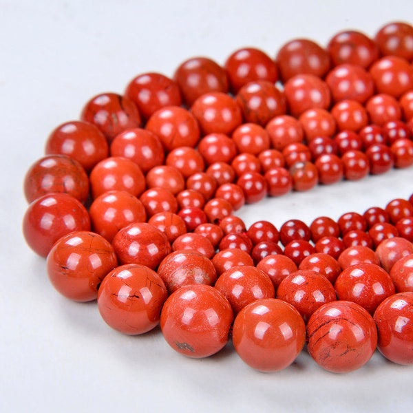 Genuine Natural Red Jasper Gemstone Grade Aa Round 4mm 6mm 8mm 10mm 12mm Loose Beads 15 inch Full Strand BULK LOT 1,2,6,12 and 50