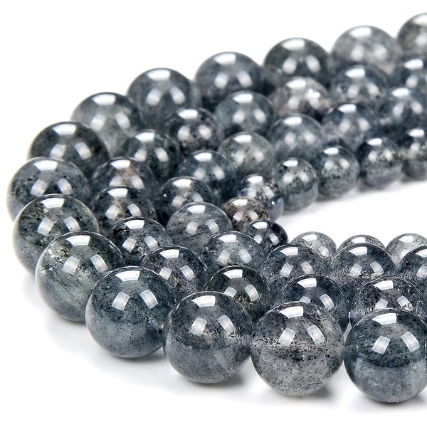 Rare Natural Hematite inclusion Phantom Quartz Gemstone Grade AAA Round 6MM 7MM 8MM 9MM 10MM Loose Beads BULK LOT 1,2,6,12 and 50 (D354)