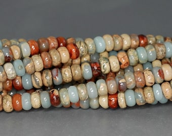 4x2mm Sea Sediment Imperial Jasper Gemstone  Rondelle Loose Beads 15.5 inch Full Strand LOT 1,2,6,12 and 50 (90184385-851)