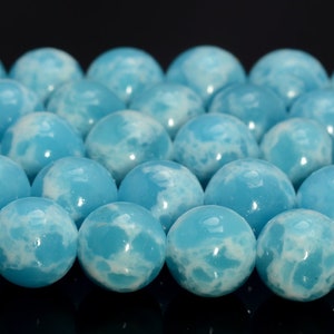 Larimar Quartz Gemstone Synthetic Larimar Grade AAA Sky Blue 4mm 6mm 8mm 10mm 12mm Round Loose Beads BULK LOT 1,2,6,12 and 50 A234 image 3