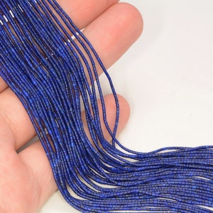 1x1mm Lapis Lazuli Gemstone Grade AAA Blue Round Tube Heishi Loose Beads 14.5 inch Full Strand LOT 1,2,6,12 and 50 (80005586-473)
