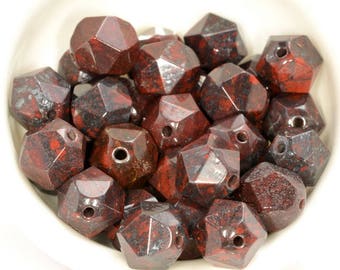 10 MM brecciated jaspis kralen stergeslepen facetgeslepen AAA echte natuurlijke edelsteen losse kralen 14,5" LOT 1,3,5,10 en 50 (80005245-M22)