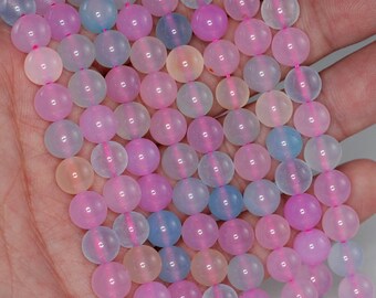 8mm Rainbow Chalcedony Agate Gemstone Grade AA Round Loose Beads 15 inch Full Strand LOT 1,2,6,12 and 50 (90184869-397)
