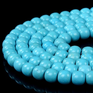 Türkis Edelstein 9X8MM Fass Trommel Lose Perlen BULK LOT 1,2,6,12 und 50 (D419)