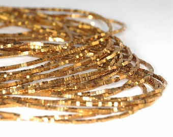 1x1mm Gold Hematite Gemstone Square Cube 1x1mm Loose Beads 16 inch Full Strand LOT 1,2,6,12 and 50 (90185558-837)