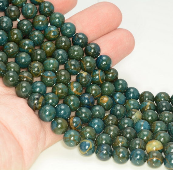8MM SESAME JASPER GEMSTONE EMERALD GREEN FACETED ROUND LOOSE BEADS 15/"