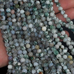 80000458 H-A67 10MM Green Moss Agate Gemstone Round Loose Beads 7 inch Half Strand