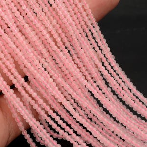 2MM Rose Quartz Gemstone Round 2MM Loose Beads 16 inch Full Strand LOT 1,2,6,12 and 50 (90113992-107 - 2mm A)