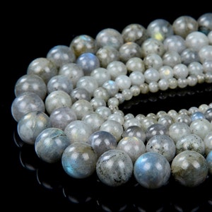 Genuine Natural Labradorite Gemstone Grade Aa Round 4mm 6mm 8mm 10mm 12mm Loose Beads 15 inch Full Strand BULK LOT 1,2,6,12 and 50 (M35)