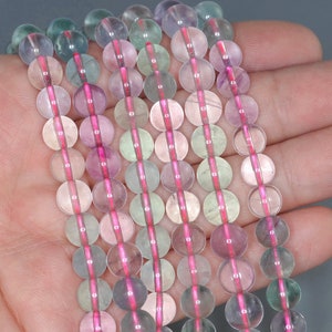 8mm Rainbow Fluorite Gemstone Grade AA Round Beads 15.5 inch Full Strand BULK LOT 1,2,6,12 and 50 (90187746-687)