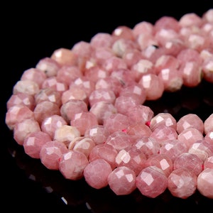 Natural Argentina Rhodochrosite Gemstone Grade AAA Micro Faceted Round 2MM 4MM Loose Beads BULK LOT 1,2,6,12 and 50 (P64)
