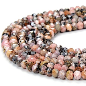 Natural Argentina Rhodochrosite Gemstone Micro Faceted Rondelle 4X3MM Loose Beads BULK LOT 1,2,6,12 and 50 (P90)