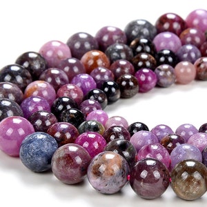 Natural Ruby Sapphire Gemstone Round 6MM 7MM 8MM 9MM Loose Beads BULK LOT 1,2,6,12 and 50 (D171)