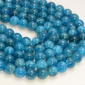 Echte natuurlijke blauwe apatiet edelsteen kwaliteit AAA 4 mm 6 mm 7 mm 8 mm 10 mm ronde losse kralen (117)