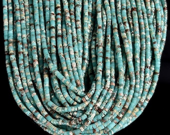 Aqua Blue Sea Sediment Imperial Jasper Gemstone 4X2MM Heshi