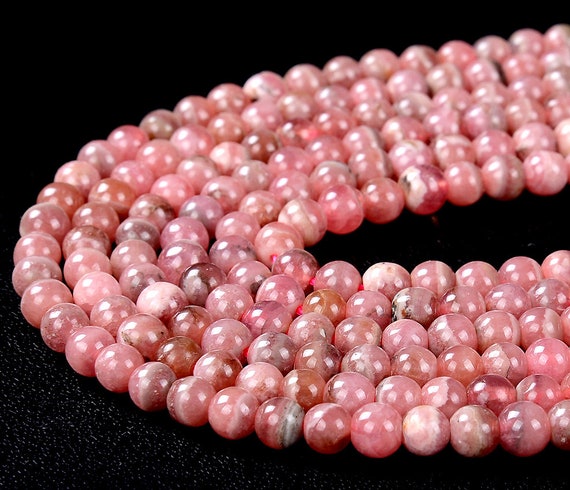 thumbnail image 2 of Natural 8mm Pink Rhodochrosite Loose Beads – 15" Strand AAA – Round Center-Drilled 2 of 6