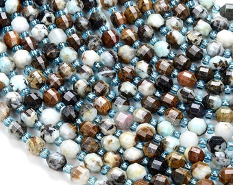 6MM Natural Hemimorphite Gemstone Grade AB Faceted Prism Double Point Cut Loose Beads BULK LOT 1,2,6,12 and 50 (D213)