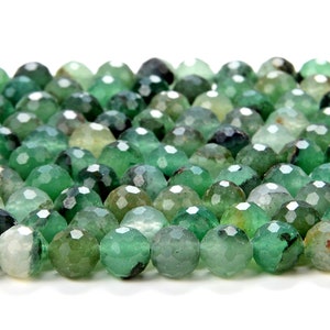 Natural Green Aventurine Gemstone Grade AAA Micro Faceted Round 6MM 8MM Loose Beads BULK LOT 1,2,6,12 and 50 (D113)