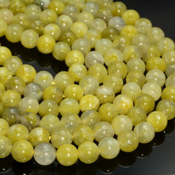 Natural Green Yellow Calcite Gemstone Grade AA Smooth 6mm 8mm 10mm 12mm Round Loose Beads 15 inch Full Strand (A245)