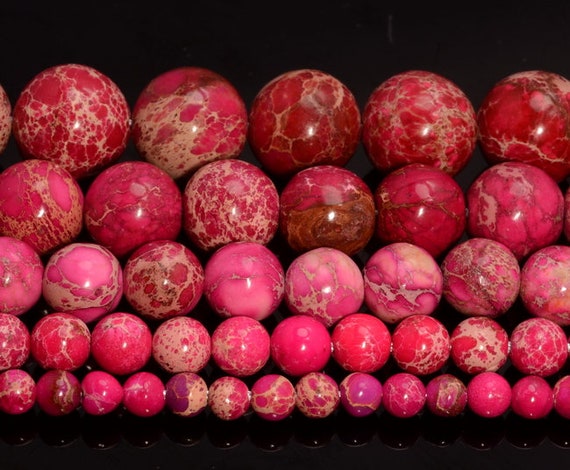 Pink Sea Sediment Imperial Jasper Gemstone 4mm 6mm 8mm 10mm Round