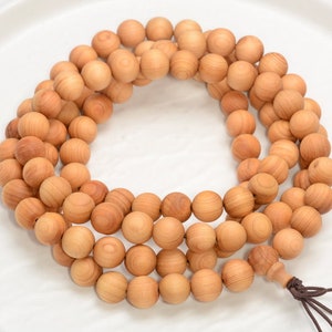 108PCS 8mm 6mm  Thuja Sutchuenensis Prayer Buddha Mala Meditation Beads Round Loose Beads
