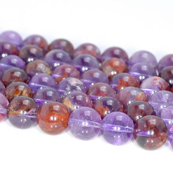 8mm Genuine Amethyst Cacoxenite Inclusions Quartz Rare
