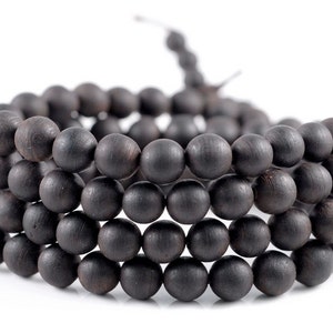 108PCS 8mm 6mm Fragrant Natural Black Wood Prayer Buddha Mala Meditation Beads Round Loose Beads image 2