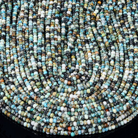 Pietra Preziosa Opale Blu Cielo Forma Rondelle Perline Lisce - Foto 4