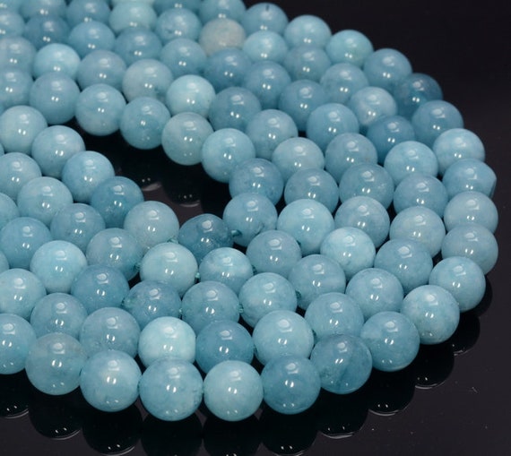 Natural Blue Jade Gemstone Beads – Round 6/8/10mm – 15