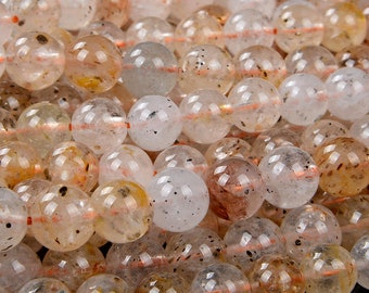 Natürlicher Seltener Quarz mit Musscovit Biotit Mica Einschlüsse Edelstein Grade AAA Rund 6MM 8MM 10MM 12MM Lose Perlen BULK LOT (D96)