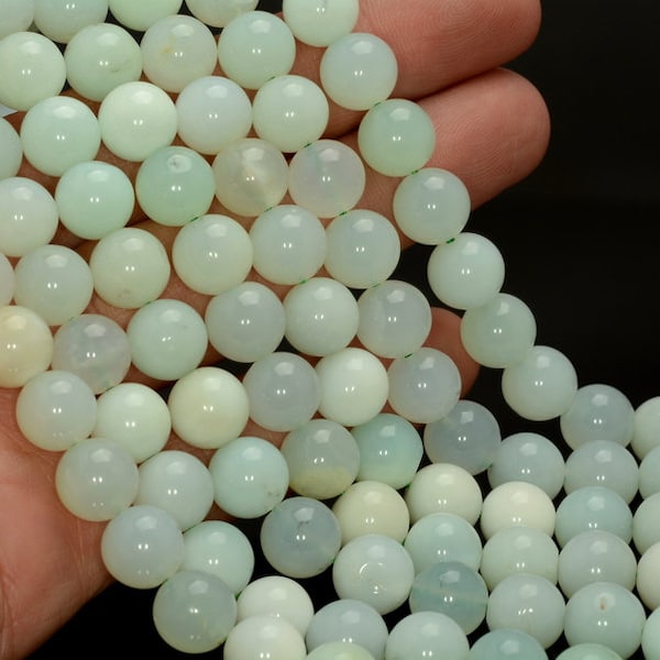 10mm Natürlicher Peruanischer Grüner Opal Edelstein Echte Grade AAA Runde Lose Perlen 7,5 Zoll Halbstrang LOT 1,2,6,12 und 50 (80005384-463)