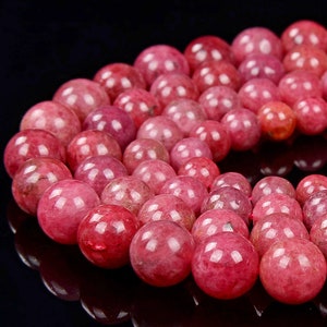 Natural Thulite Gemstone Grade AAA Round 7MM 8MM 10MM 11MM Loose Beads BULK LOT 1,2,6,12 and 50 (D331)