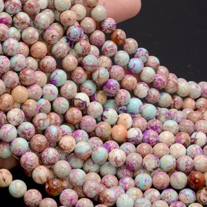8mm Light Galaxy Sea Sediment Imperial Jasper Gemstone Round Beads 15 polegadas Full Strand LOTE A GRANEL 1,2,6,12 e 50 (80007547-A266)