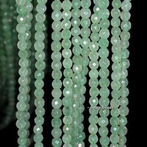 4mm Green Aventurine Gemstone Green Faceted Round 4mm Loose Beads 15.5 inch Full Strand (90145549-245)