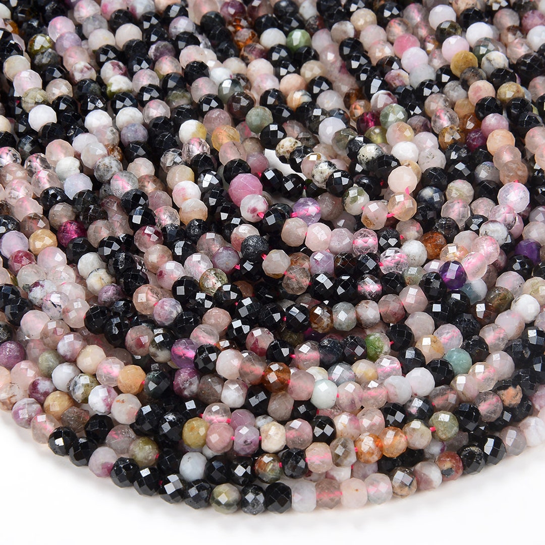 Natürlich Multi Turmalin Edelstein 3 MM Rund Schliff Perlen 16
