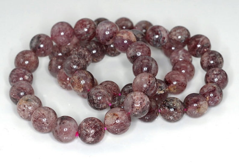 90190777-726 12mm Dark Red Strawberry Lepidocrocite Gemstone Grade B Round Loose Beads 7.5 inch Half Strand LOT 1,2,6 and 12
