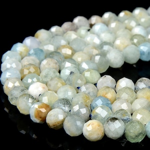 6MM Natürliche Aquamarin Edelstein Klasse A Micro Facettierte Runde Perlen 15 Zoll Full Strang BULK LOT 1,2,6,12 und 50 (80016842-P67)