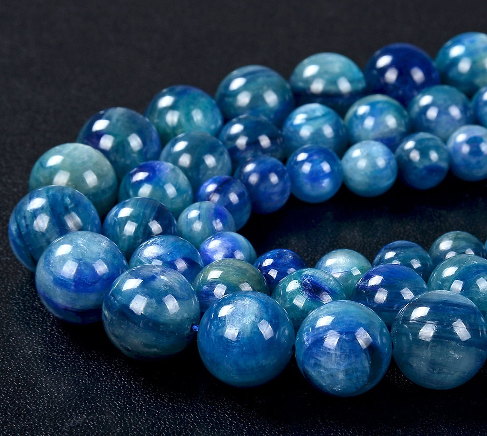 Kyanite Gemstone Grade AAA Round 5MM 6MM Loose Beads BULK LOT 1,2,6,12 and 50 (D143)