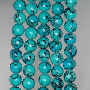 8mm Blue Turquoise Gemstone Aqua Round 8mm Loose Beads 16 inch Full Strand LOT 1,2, and 6  (90186771-772)