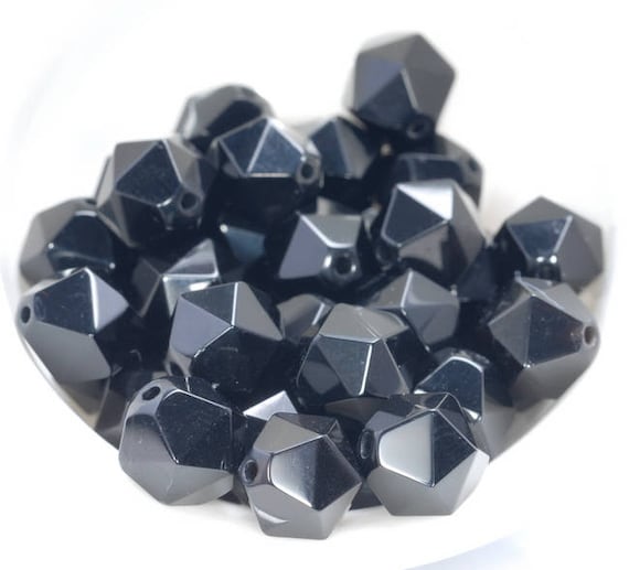 6MM Black Onyx Beads Star Cut Faceted Grade AAA Genuine