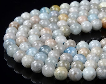 Natural Aquamarine Gemstone Round 8MM Loose Beads BULK LOT 1,2,6,12 and 50 (D98)